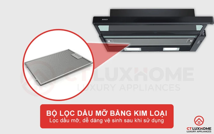 Máy Hút Mùi Âm Tủ Bosch DFT93CA61B Ngang 90CM